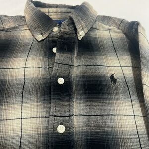 Polo Ralph Lauren plaid cotton twill shirt- grey and black- size 5